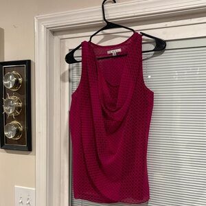 CAbi Sleeveless Drape Neck Blouse - Fuchsia